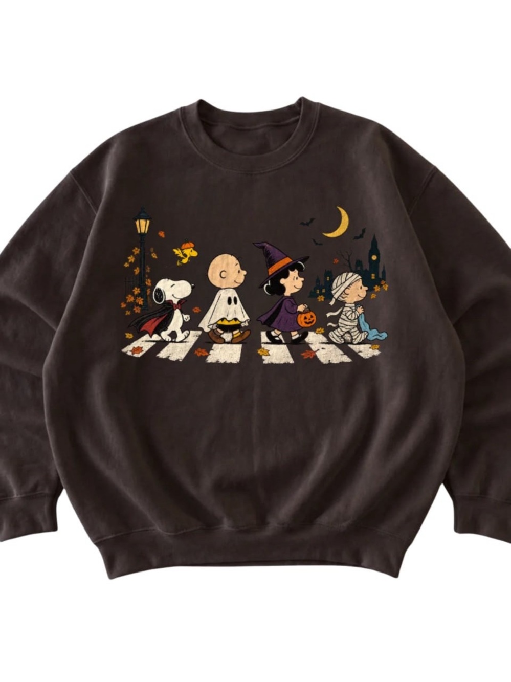 Brown Peanuts Halloween Crewneck Sweatshirt
